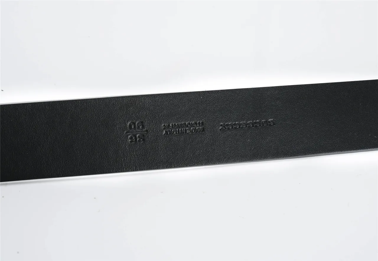 Burberry TB Belt Perforated Check Black Leather Belt 2