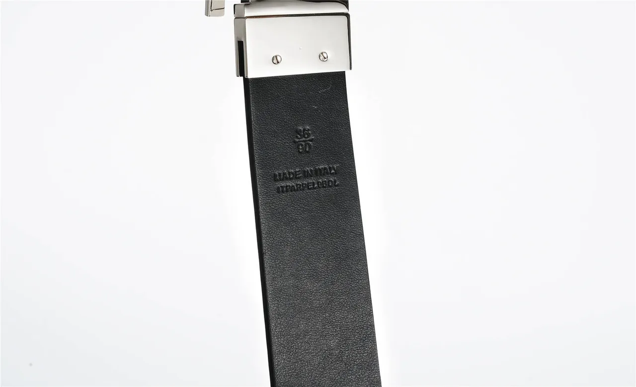 Burberry TB Belt Perforated Check Black Leather Belt 3