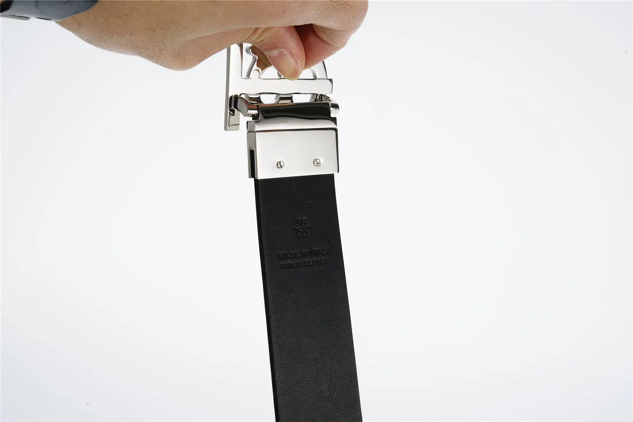 Burberry TB Belt Perforated Check Black Leather Belt 9