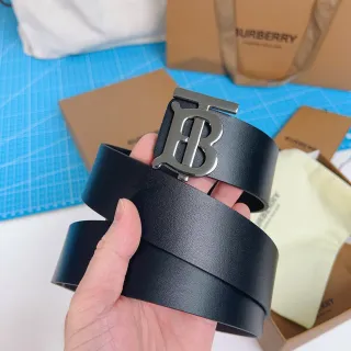 Burberry TB Monogram কালো চামড়ার বেল্ট