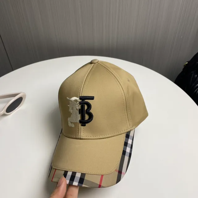 Burberry Thomas Monogram Beige Multicolor Structured Six-Panel Embroidered Baseball Cap 1