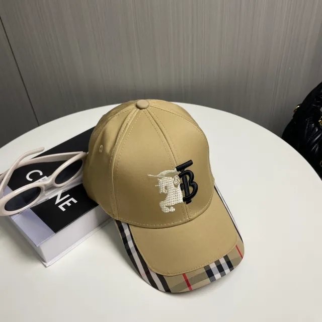 Burberry Thomas Monogram Beige Multicolor Structured Six-Panel Embroidered Baseball Cap 9
