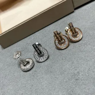 Bvlgari B.zero1 Pavé Diamond ডাবল হুপ ইয়াররিংস