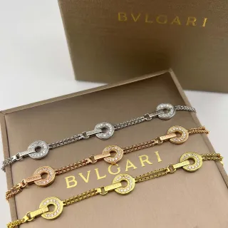 Bvlgari B.zero1 पेव-डायमंड ओपन-सर्कल चेन ब्रेसलेट