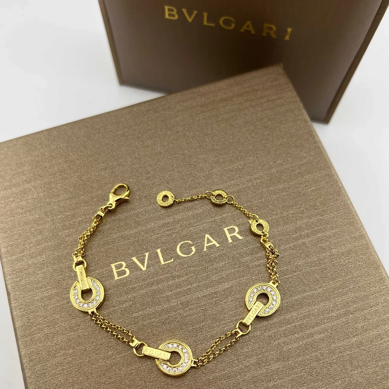 Bvlgari B.zero1 पेव-डायमंड ओपन-सर्कल चेन ब्रेसलेट 6