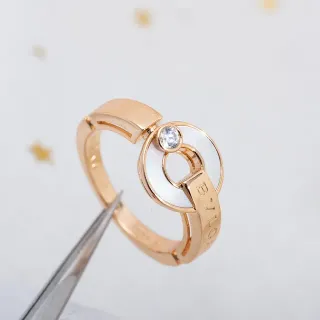 Bvlgari B.zero1 Rose Gold Mother-of-Pearl and Diamond Ring