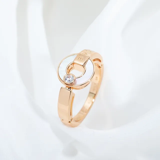 Bvlgari B.zero1 Bague Or Rose Perle Mère et Diamant 6