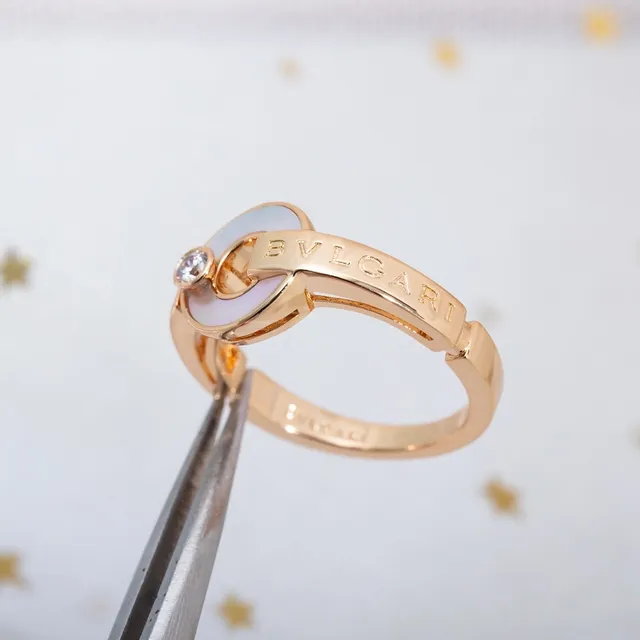 Bvlgari B.zero1 Bague Or Rose Perle Mère et Diamant 7