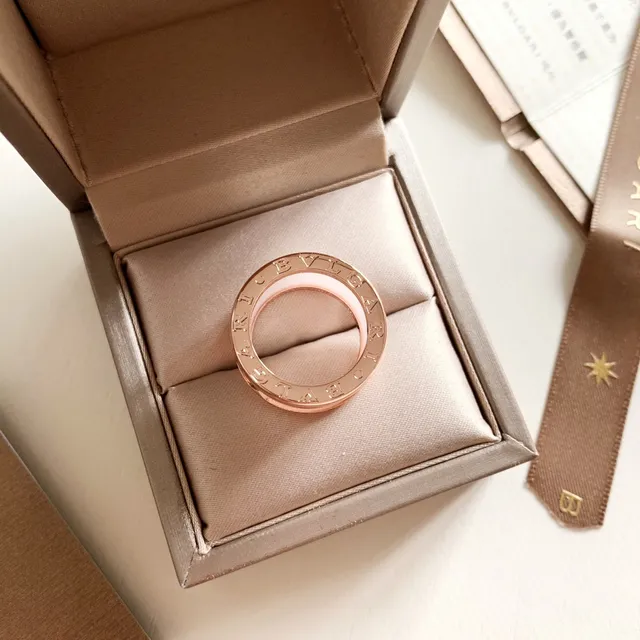 Bvlgari B.zero1 White Ceramic and Rose Gold Ring 5