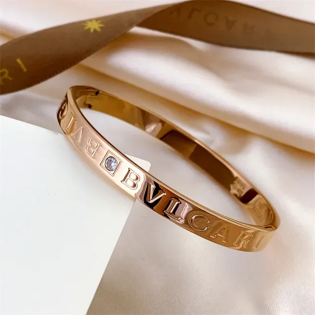 Bvlgari Bvlgari Logo Gravé Or Argent Or Rose Cristal Bracelets Empilables 3