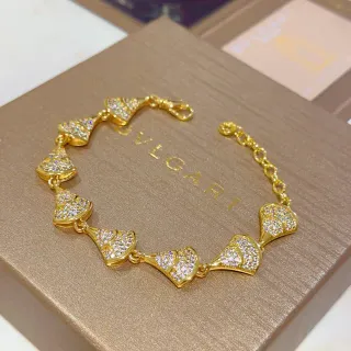 Bvlgari Divas’ Dream 镀金 Pavé 水晶扇形图案手链