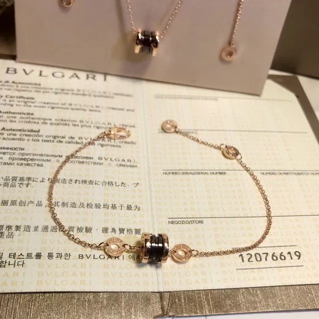 Bvlgari Collier Or Noir Multi-Chain Multicouche Cylindrique Perle Motif 5