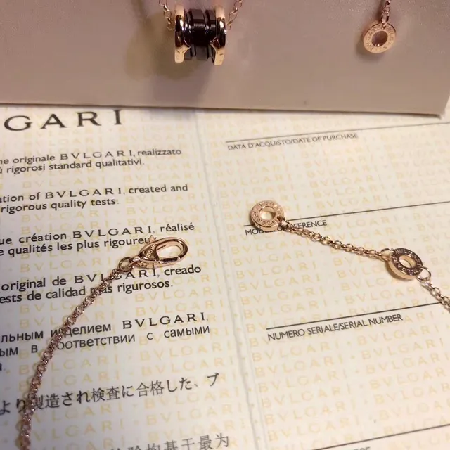 Bvlgari Collier Or Noir Multi-Chain Multicouche Cylindrique Perle Motif 6
