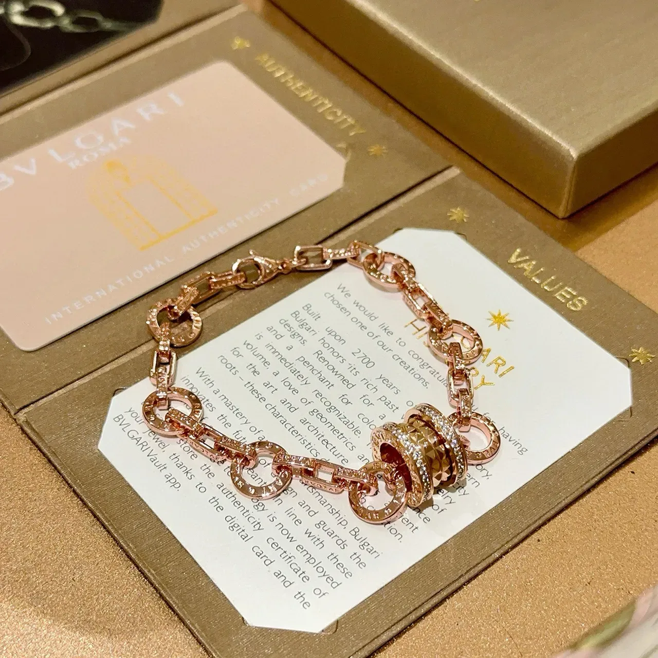 Bvlgari سوار ذهب وفضة سلاسل حلقات متعددة مركز دوّار 6