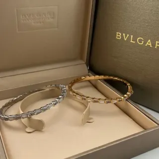Bvlgari सोने चांदी सेगमेंटेड लिंक व्हाइट इनले ब्रेसलेट