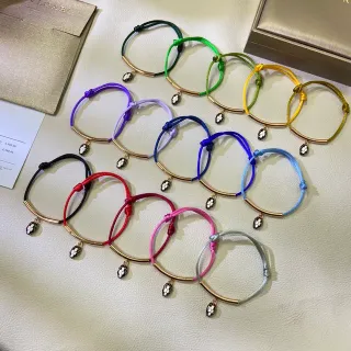 Bvlgari বহুরঙী সোনার দড়ি দিয়ে মুড়ানো বার ব্রেসলেট
