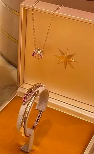 Bvlgari Serpenti Collier Tubulaire Segmenté Ruby-Pavé Or Rouge 6