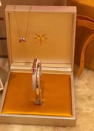 Bvlgari Serpenti Collier Tubulaire Segmenté Ruby-Pavé Or Rouge 8