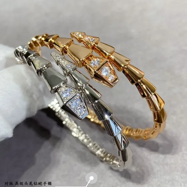 Bvlgari Serpenti Bracelet Or Argent Articulé Serpentin Motif Géométrique d'Écaille 2