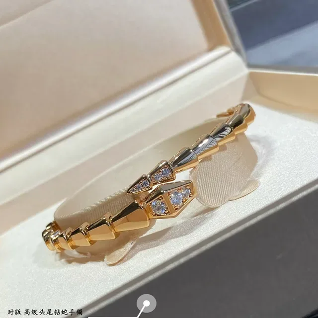 Bvlgari Serpenti Bracelet Or Argent Articulé Serpentin Motif Géométrique d'Écaille 3