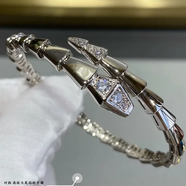Bvlgari Serpenti Bracelet Or Argent Articulé Serpentin Motif Géométrique d'Écaille 5