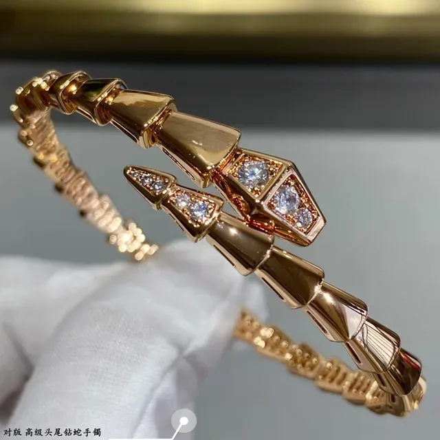 Bvlgari Serpenti Bracelet Or Argent Articulé Serpentin Motif Géométrique d'Écaille 6