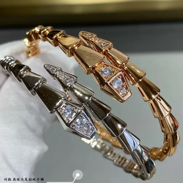 Bvlgari Serpenti Bracelet Or Argent Articulé Serpentin Motif Géométrique d'Écaille 8