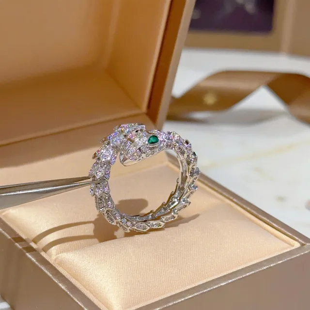 Bvlgari Serpenti Pavé Diamond and Emerald Coiled Snake Ring 9