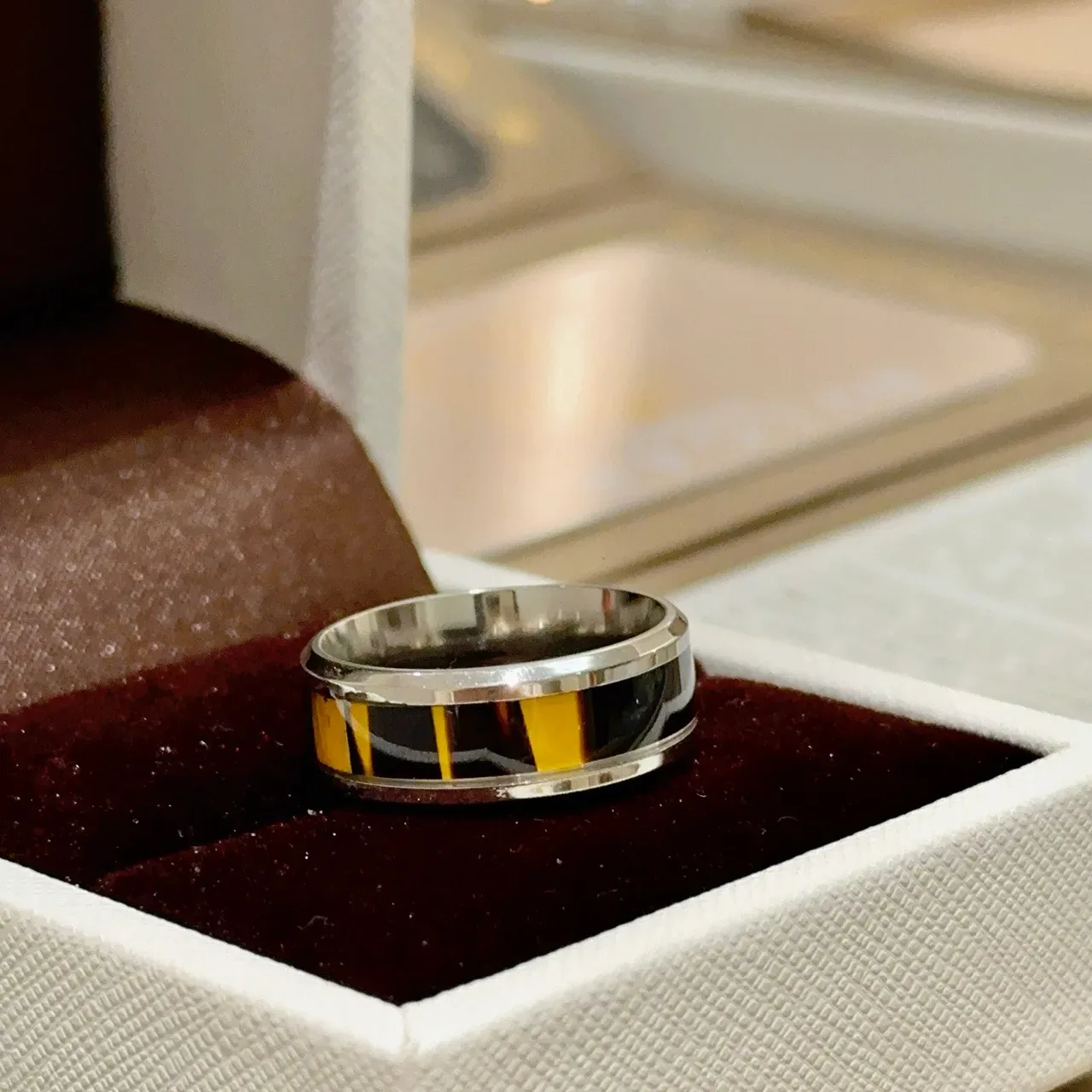 Bvlgari Bague en métal de deux tons argent et or avec bande large 6