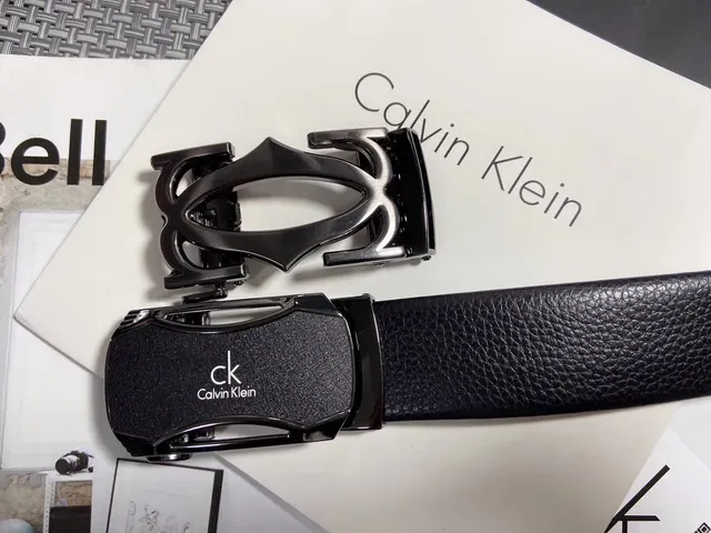 Calvin Klein অটোমেটিক বাকেল কালো পেবল্ড লেদার বেল্ট 3