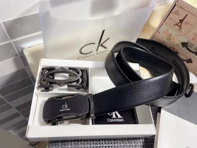 Calvin Klein অটোমেটিক বাকেল কালো পেবল্ড লেদার বেল্ট 4
