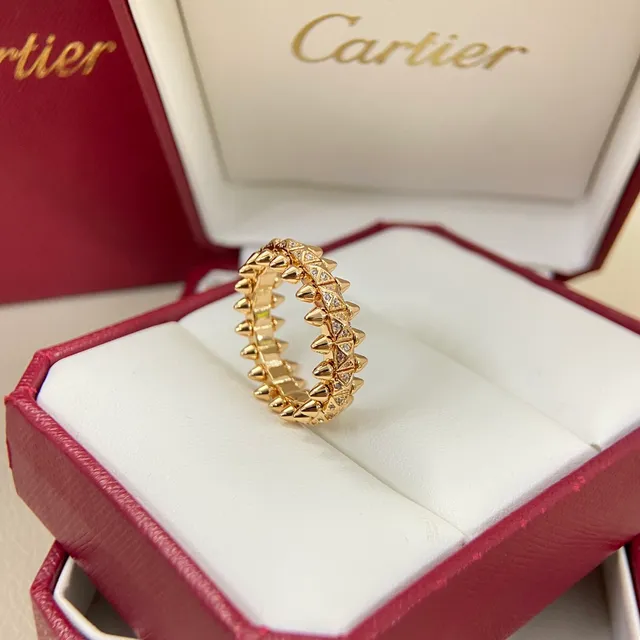 Cartier Clash de Gold Silver Bande à picots Pavé-Set Ring 3