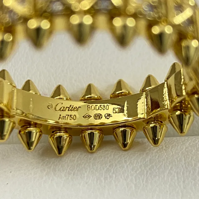 Cartier Clash de Gold Silver Bande à picots Pavé-Set Ring 5