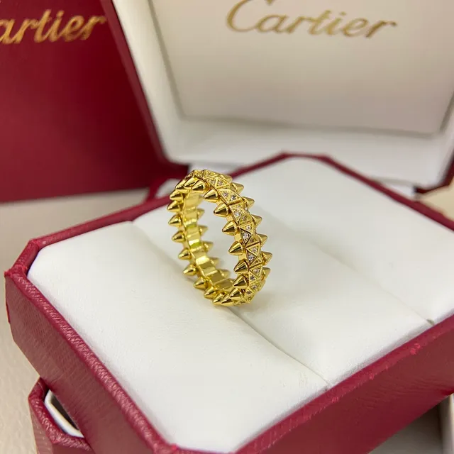 Cartier Clash de Gold Silver Bande à picots Pavé-Set Ring 6