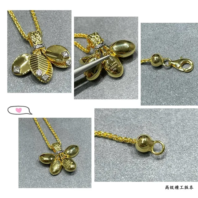 Cartier Colar com pingente de folha de ouro e prata adornado com diamantes 2