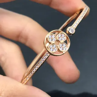 Cartier Gold Silver Pavé-Set Crystals Bracelet