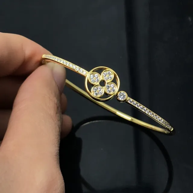 Cartier إسورة ذهبية وفضية Pavé-Set كريستال 2