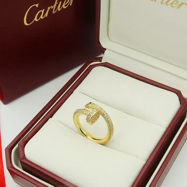 Cartier Bague Or Blanc Pavé-Set Interlocking Double Band 2