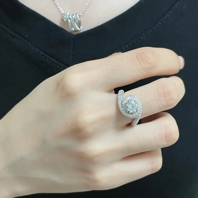 Bague halo Pavé tourbillonnant inspirée de Cartier 8