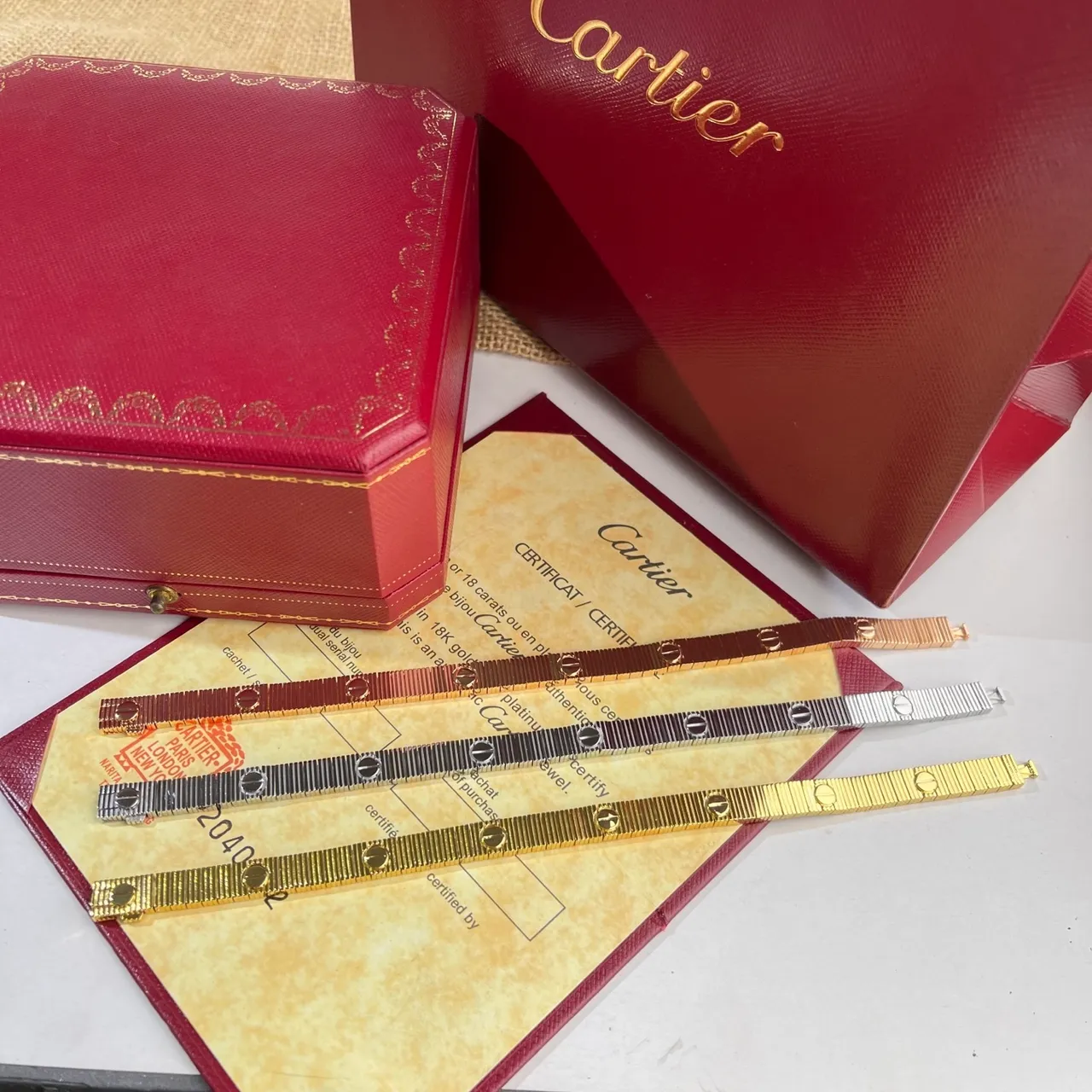 Cartier Juste un Clou Bracelet maillons articulés fermeture motif vis or argent 6