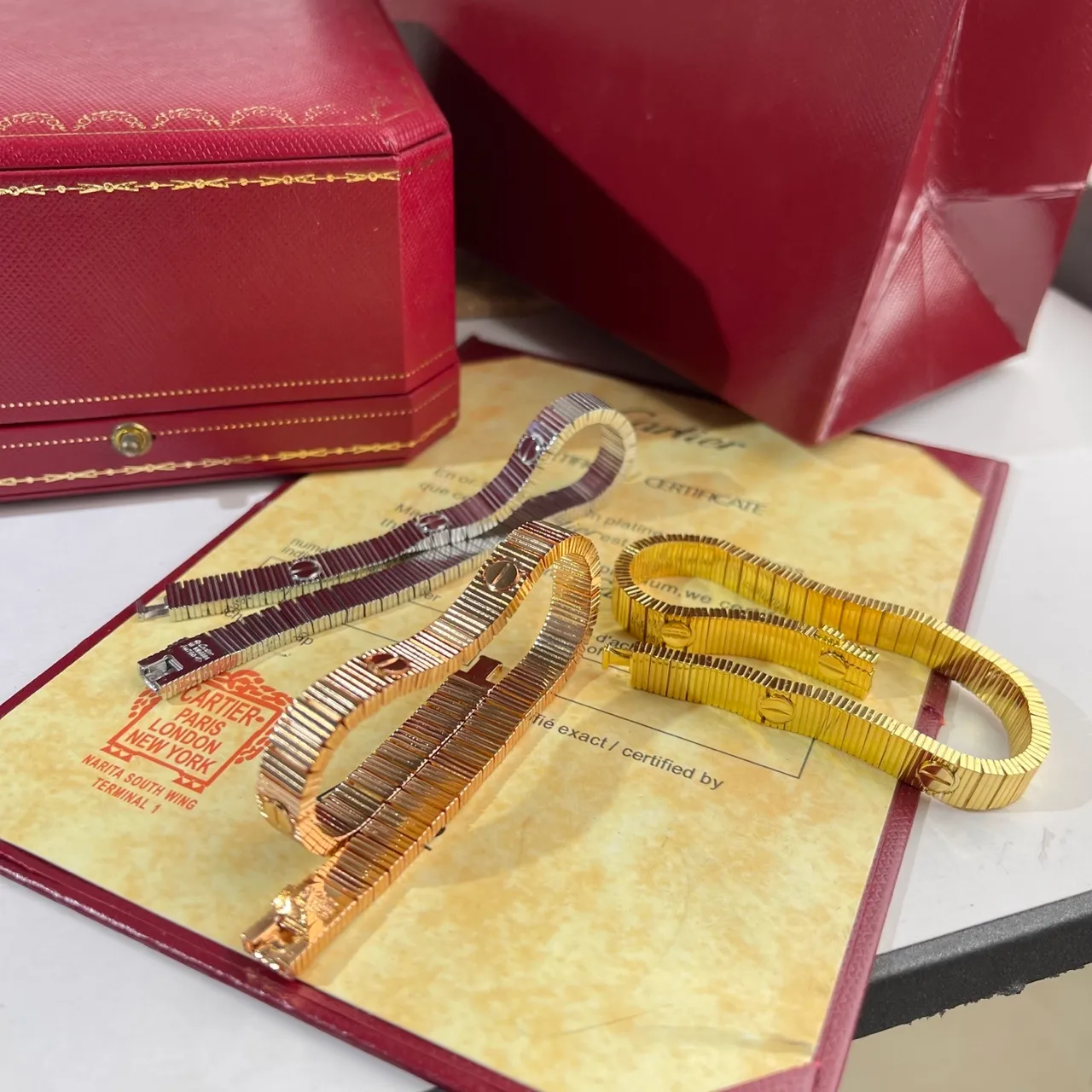 Cartier Juste un Clou Bracelet maillons articulés fermeture motif vis or argent 7