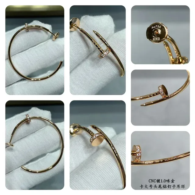 Cartier Juste un Clou Boucles d'oreilles créoles or et argent avec fermeture à vis 3