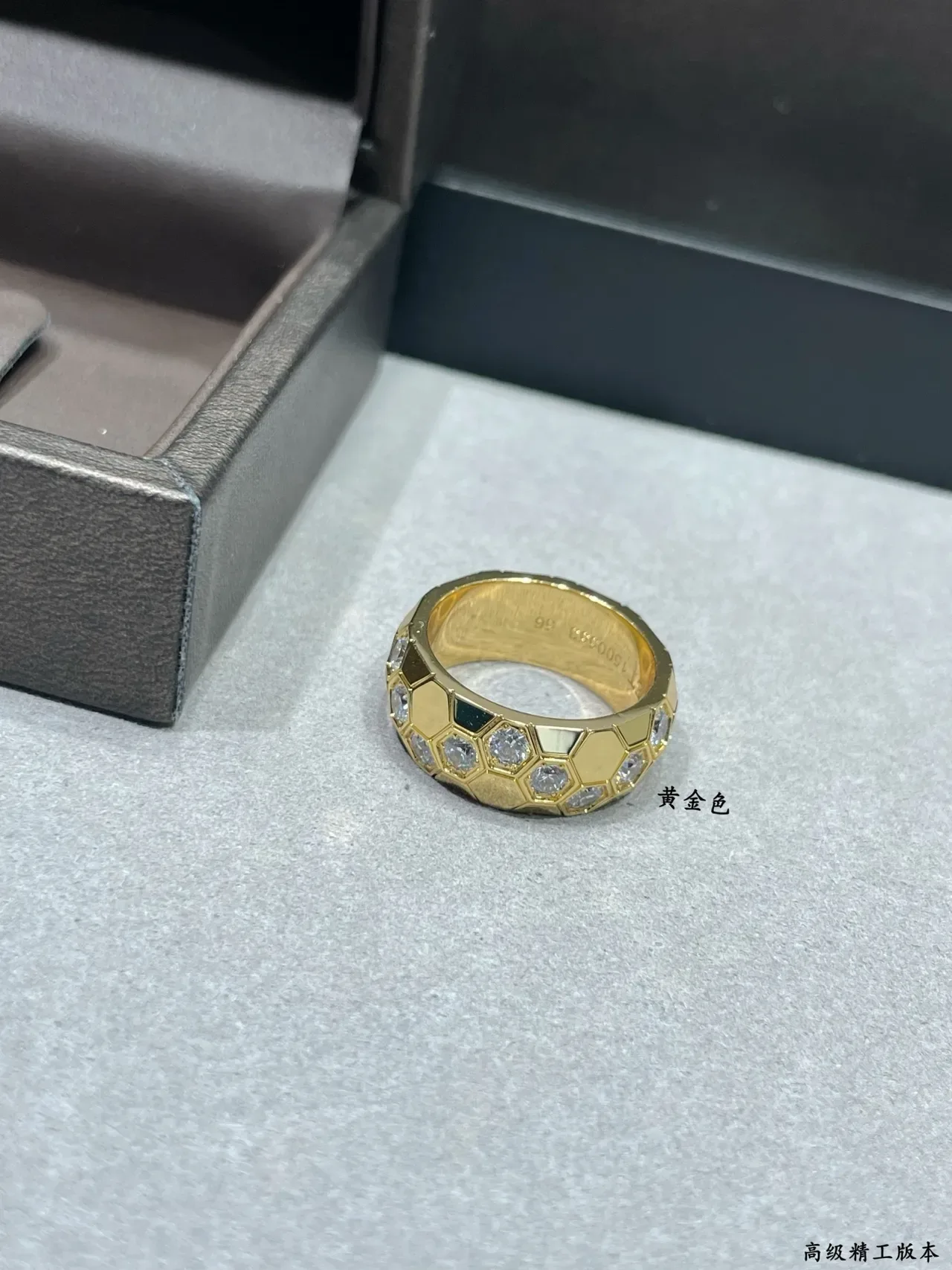 Cartier Juste un Clou خاتم ذهب أبيض سداسي خلية نحل حجر متوهج 6