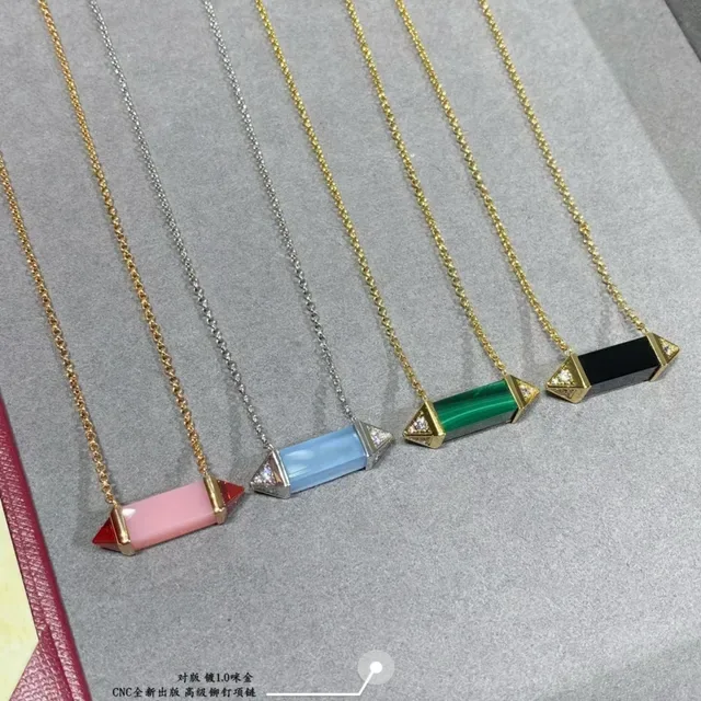 Cartier Les Berlingots de Cartier Pink Chalcedony Geometric Pendant Necklace 2