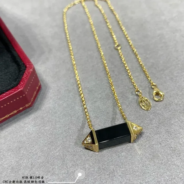 Cartier Les Berlingots de Cartier Pink Chalcedony Geometric Pendant Necklace 4