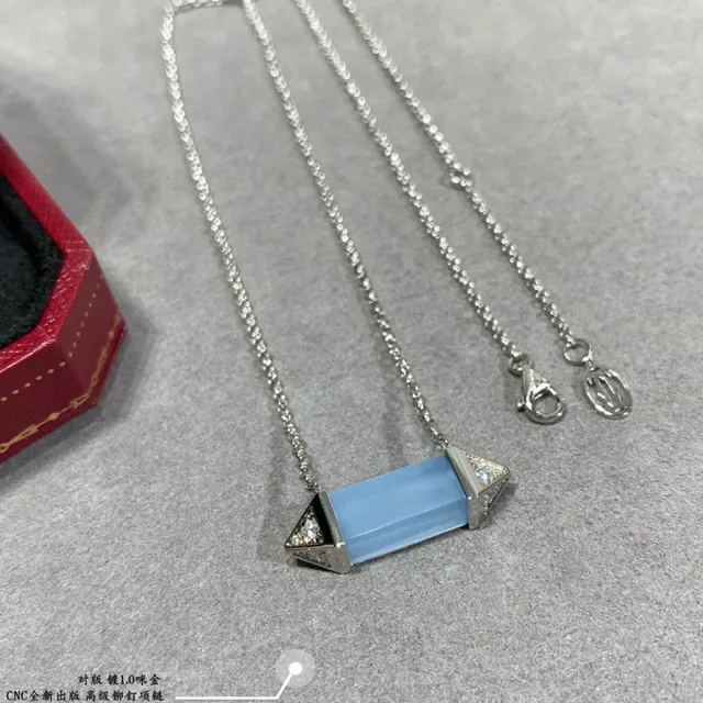 Cartier Les Berlingots de Cartier Pink Chalcedony Geometric Pendant Necklace 5