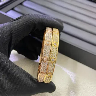 Cartier Love Bracelet Pavé Dual-Row Gold Bracelets
