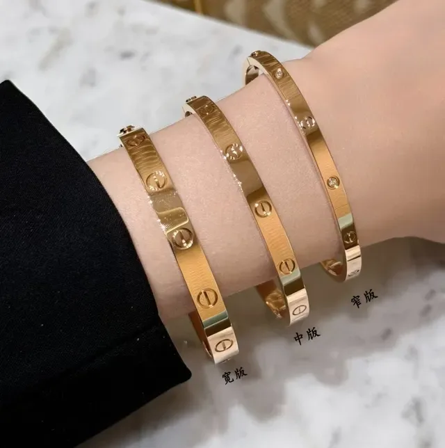 Bracelet Cartier Love Or Rose Étroit Moyen Large Set Bracelets 9