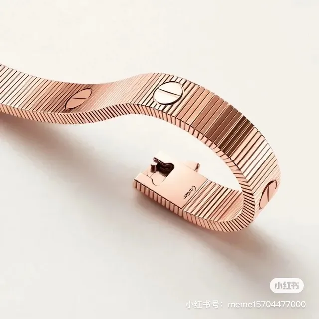 Bracelet Cartier Love Or Rose Motif de Vis à Rayures 9