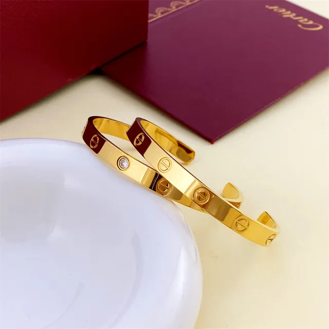 Cartier Love Bracelet فضي ذهب أصفر ذهب وردي سوار صلب 3